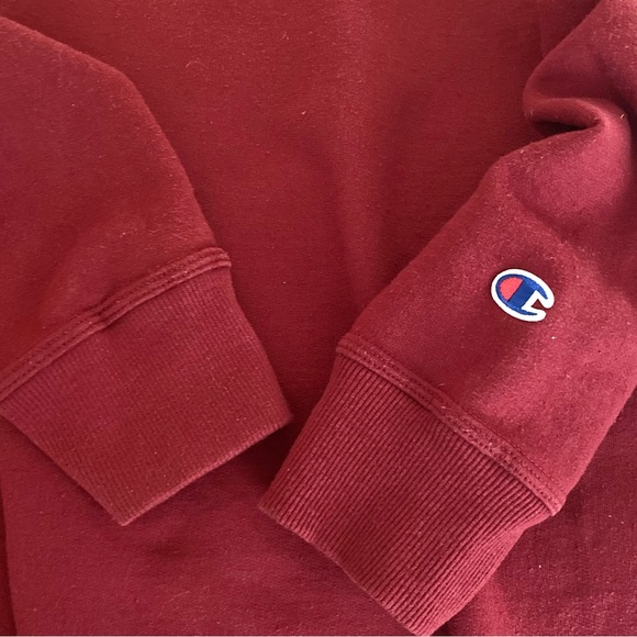 Champion Powerblend Crewneck Sweatshirt Red Wine Maroon Pullover Athletic Mens L - Picture 5 of 15